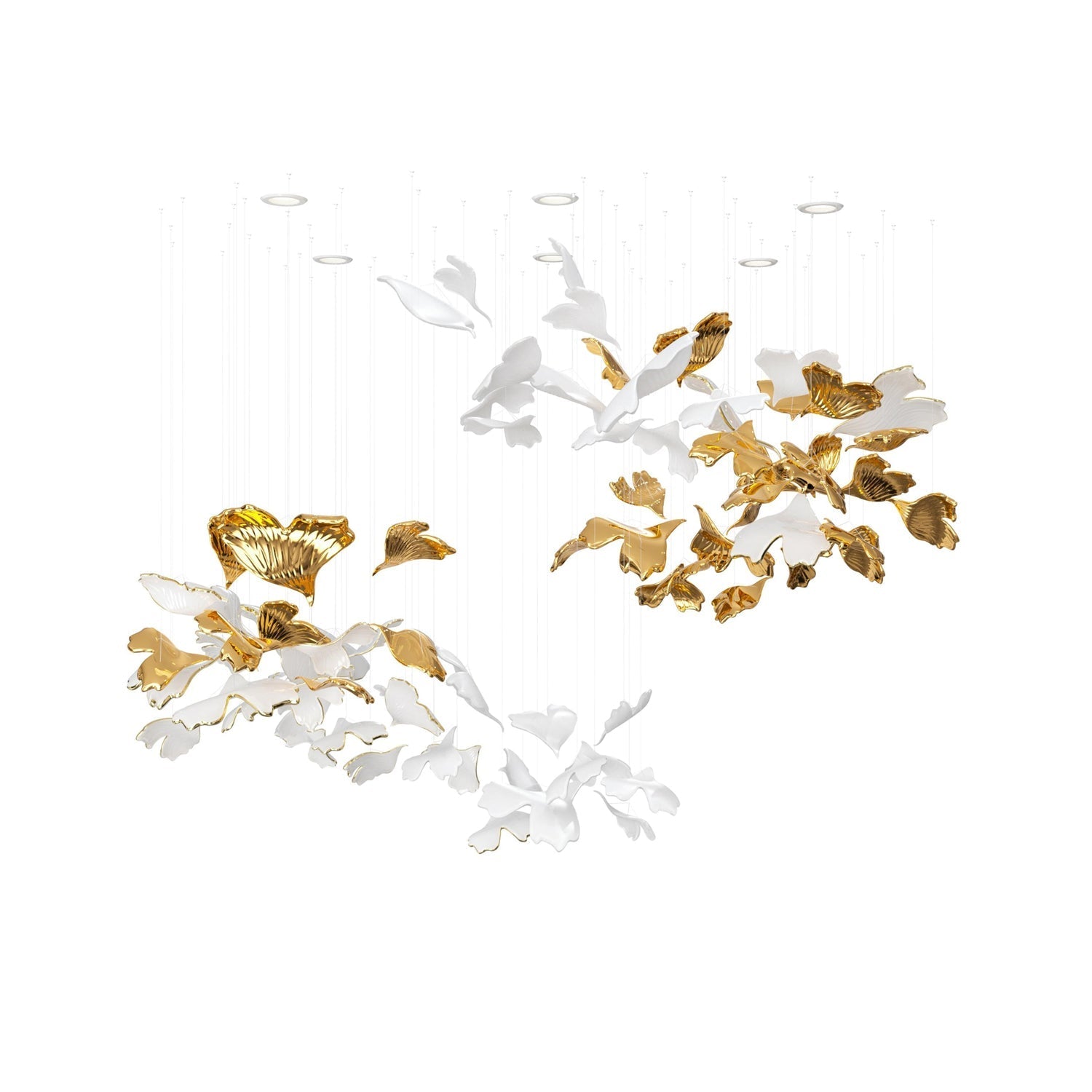 Lámpara de araña de árbol de ginkgo