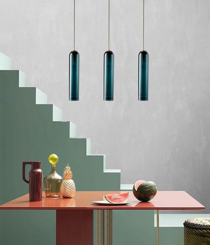 Long Tube Glass Pendant Light