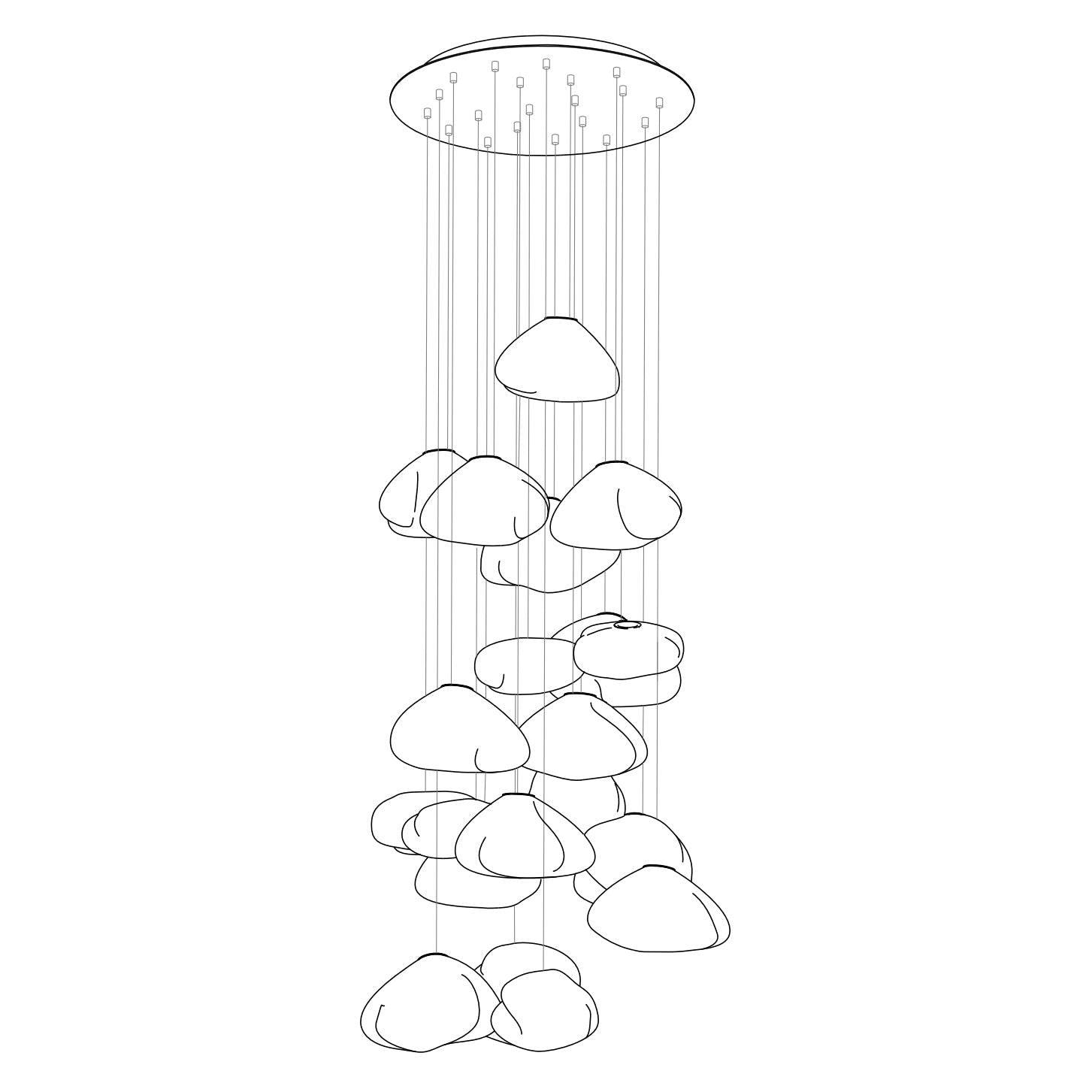 Blown Glass Random Pendant Light