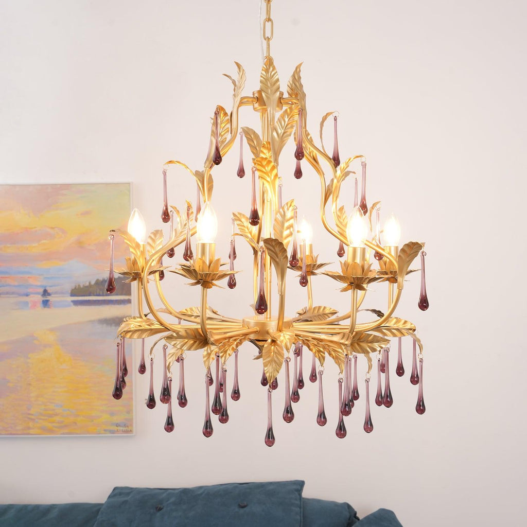Amethyst Drops Crystal Chandelier