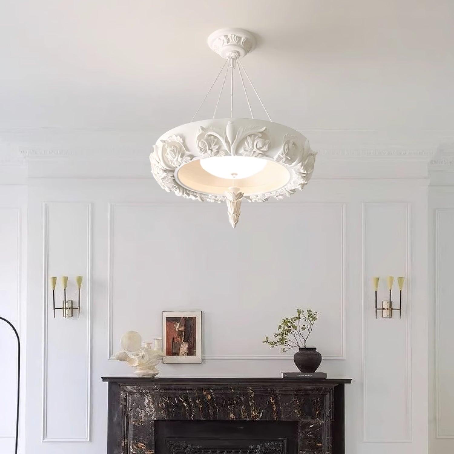 Lustre de gesso esculpido artístico