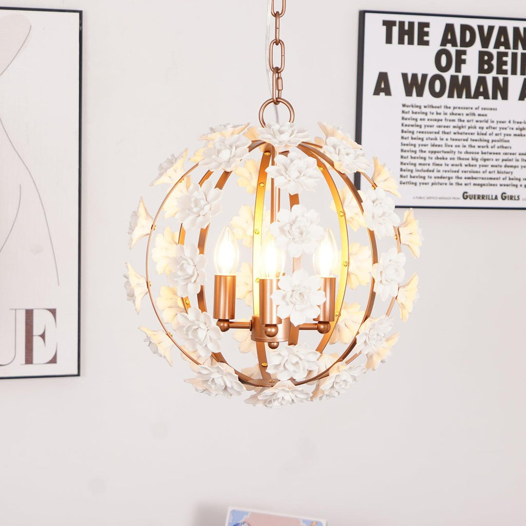 Lustre Orbe Floral Bianca 