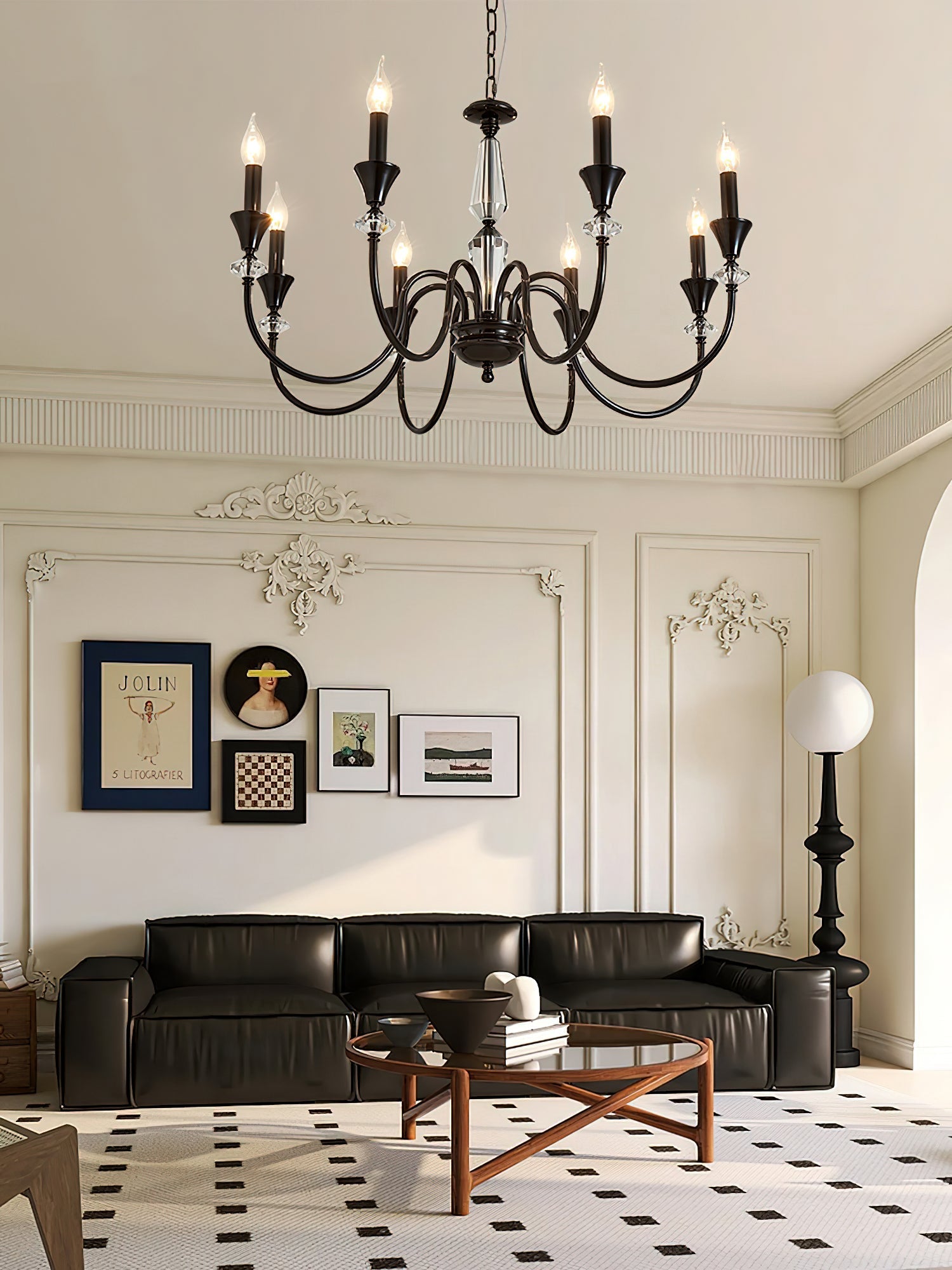 Lustre Noir Candelabro 