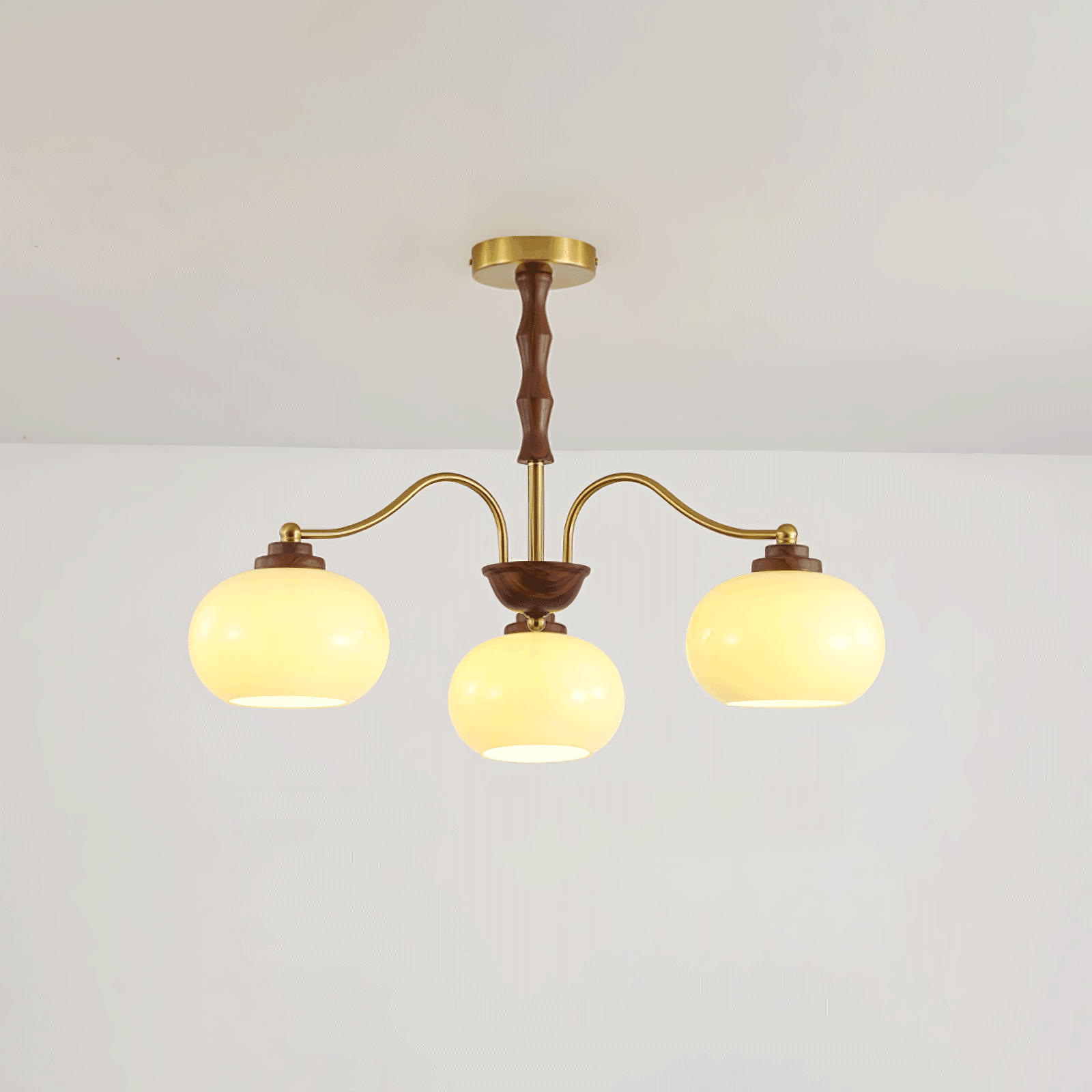 Persimmon Glass Globe Chandelier