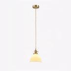 Brass Pleated Ceramic Pendant Lamp