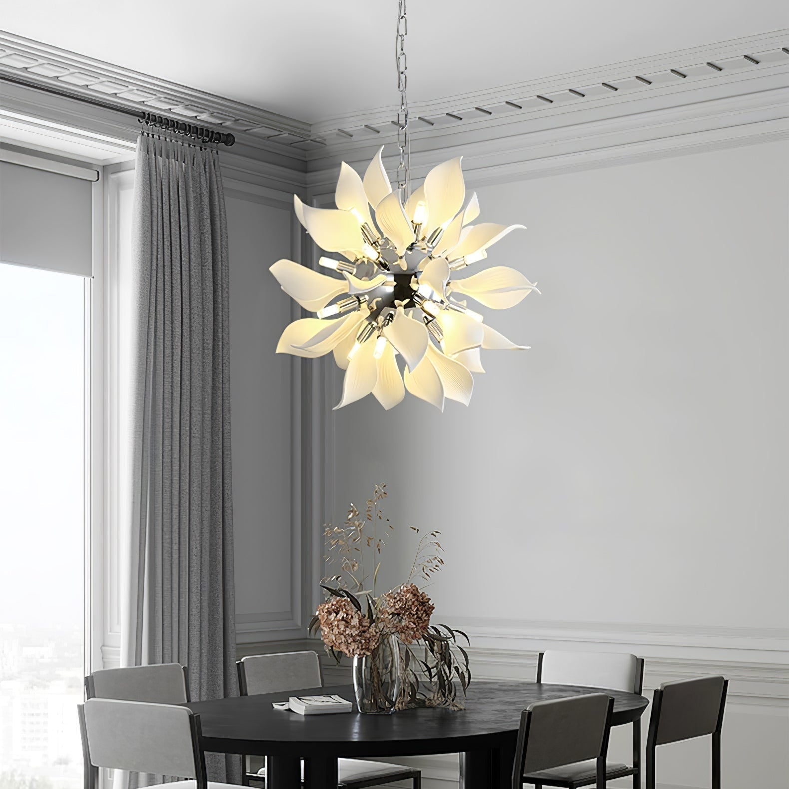 Lustre de Pétalas de Cerâmica Florescendo