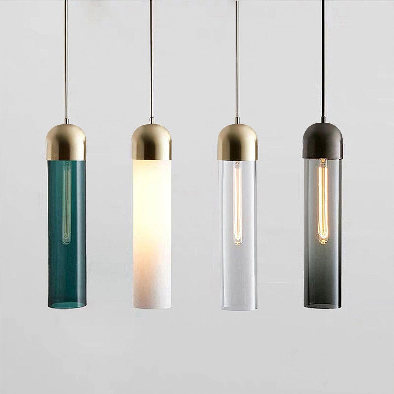Cylindrical Glass Pendant Light