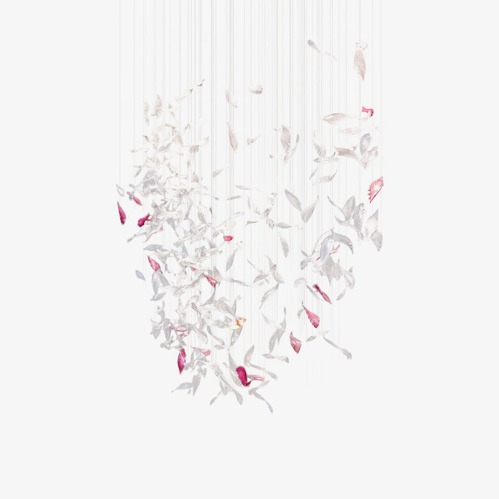 Flying Glass Feather Chandelier