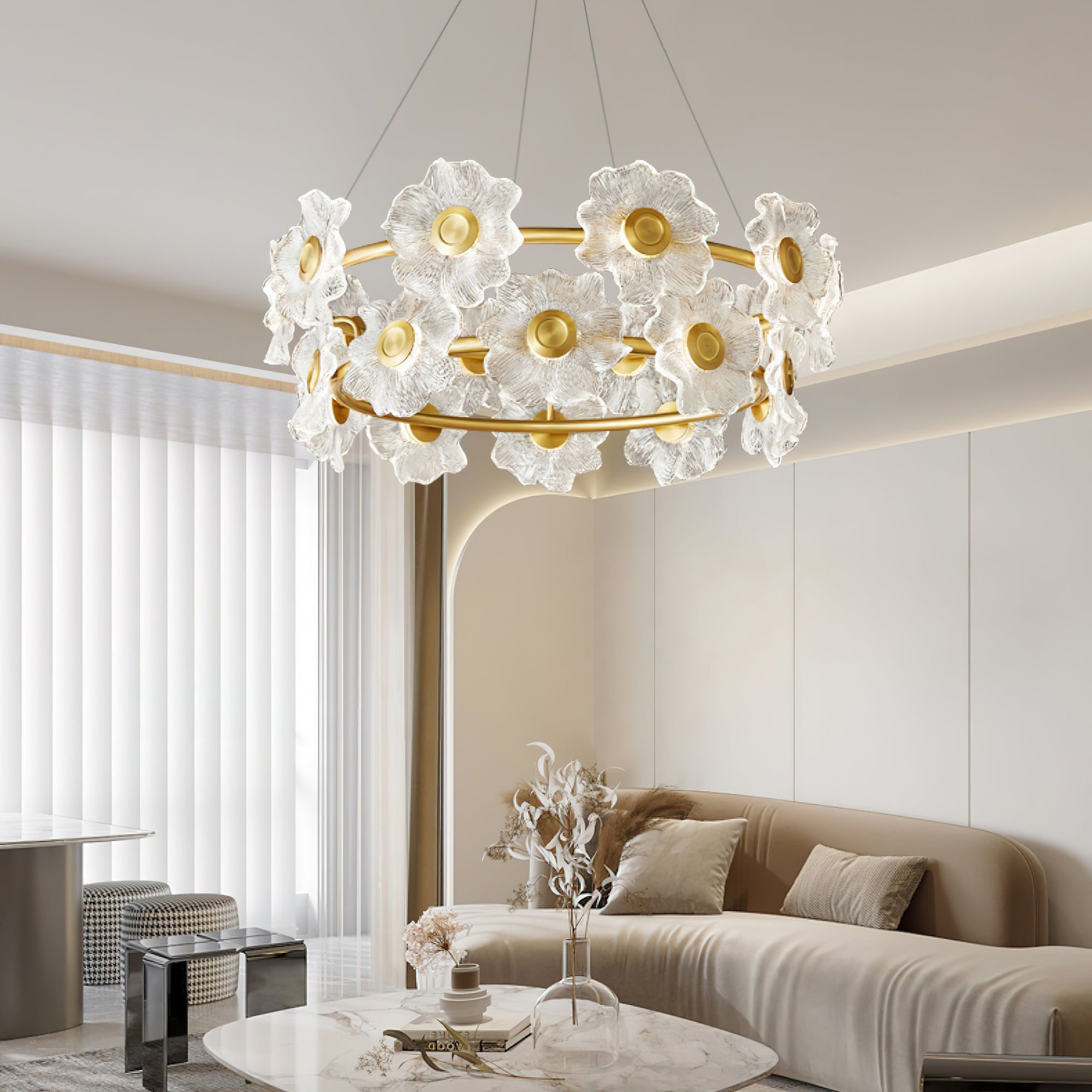 Lustre de Vidro Flora