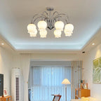 Lustre de vidro floral