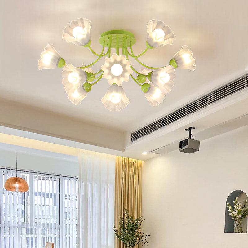 Floral Sculpted Ceiling Lamp