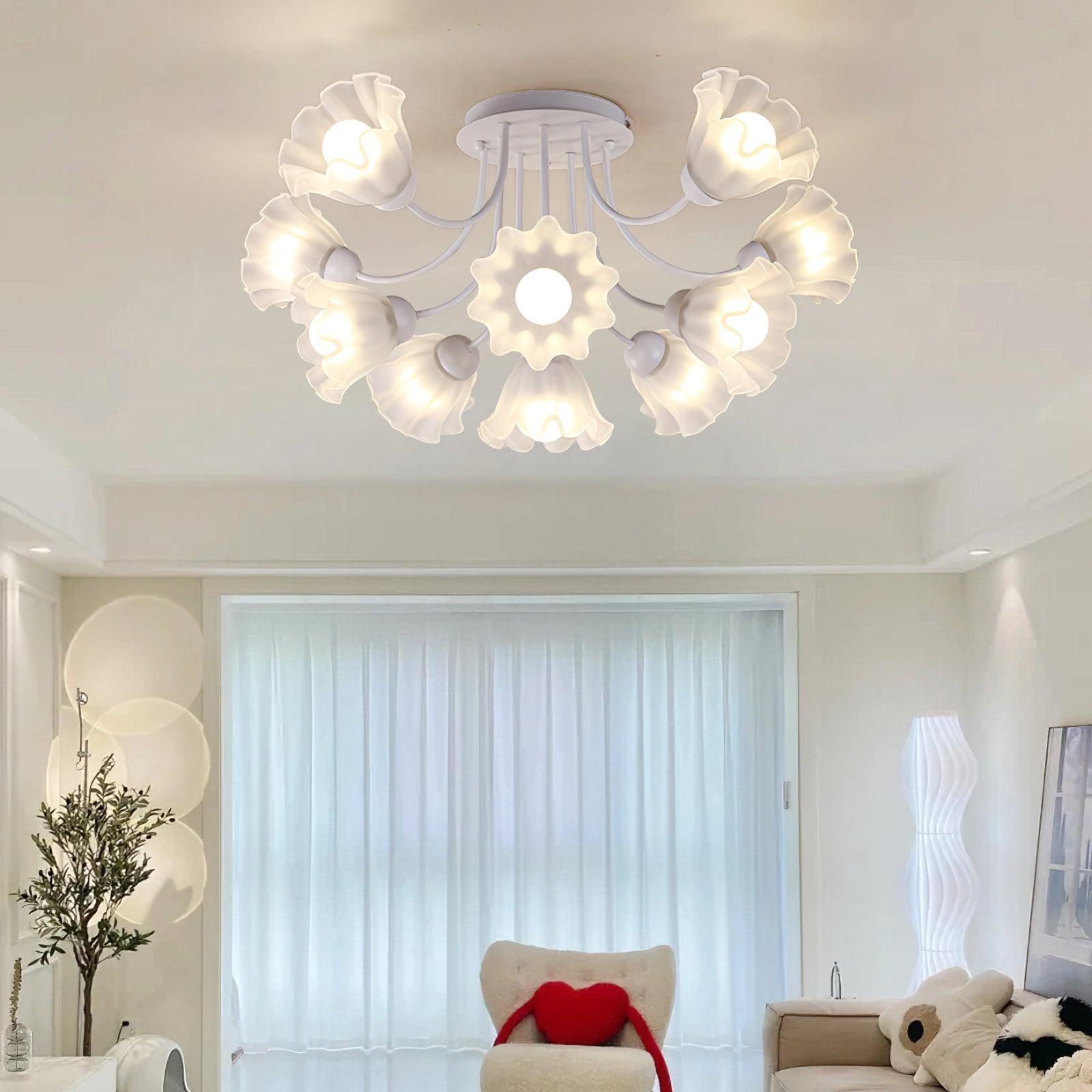 Floral Sculpted Ceiling Lamp