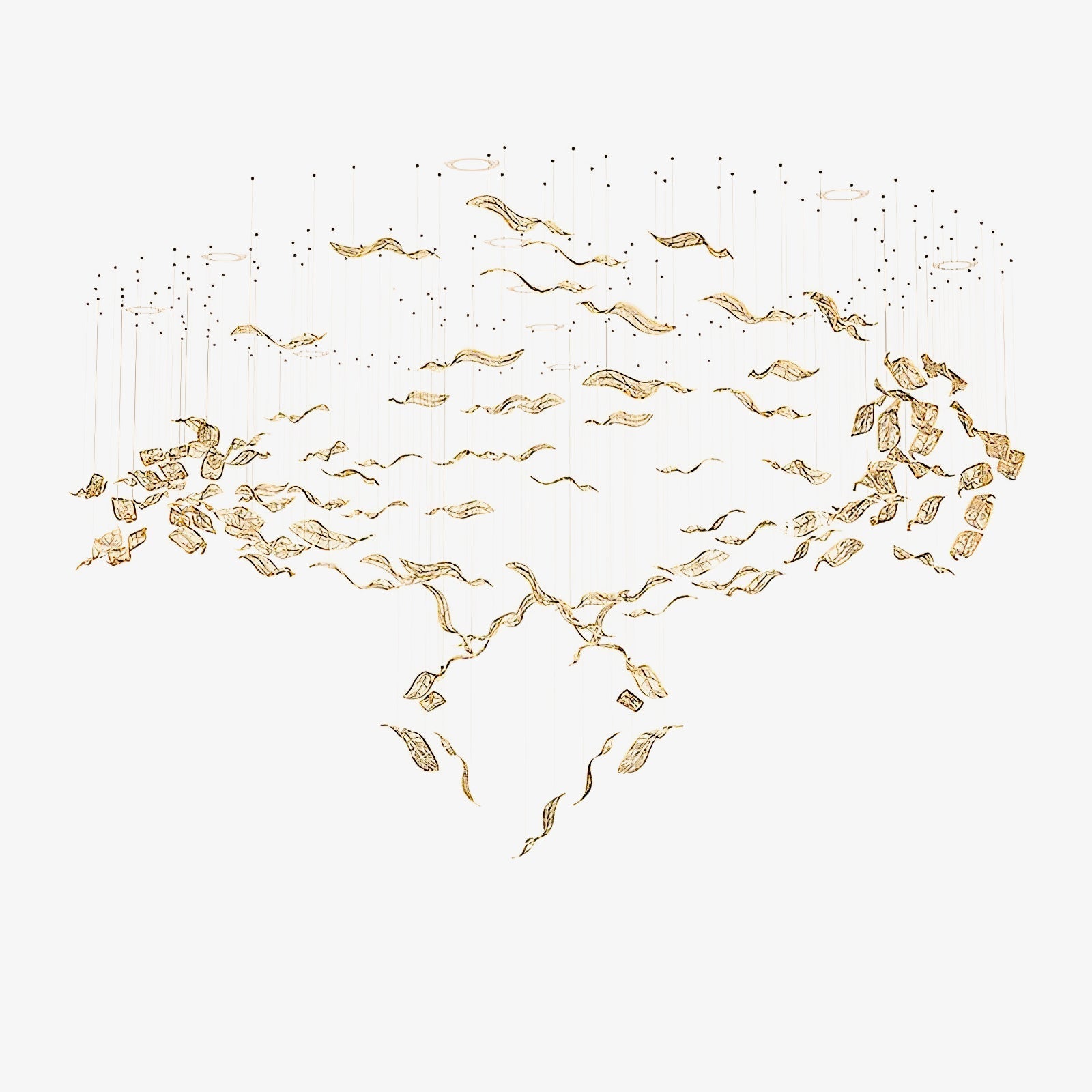 Lustre de folhas esvoaçantes