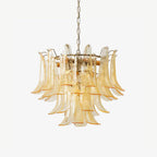 Glass Leaf Cascade Chandelier