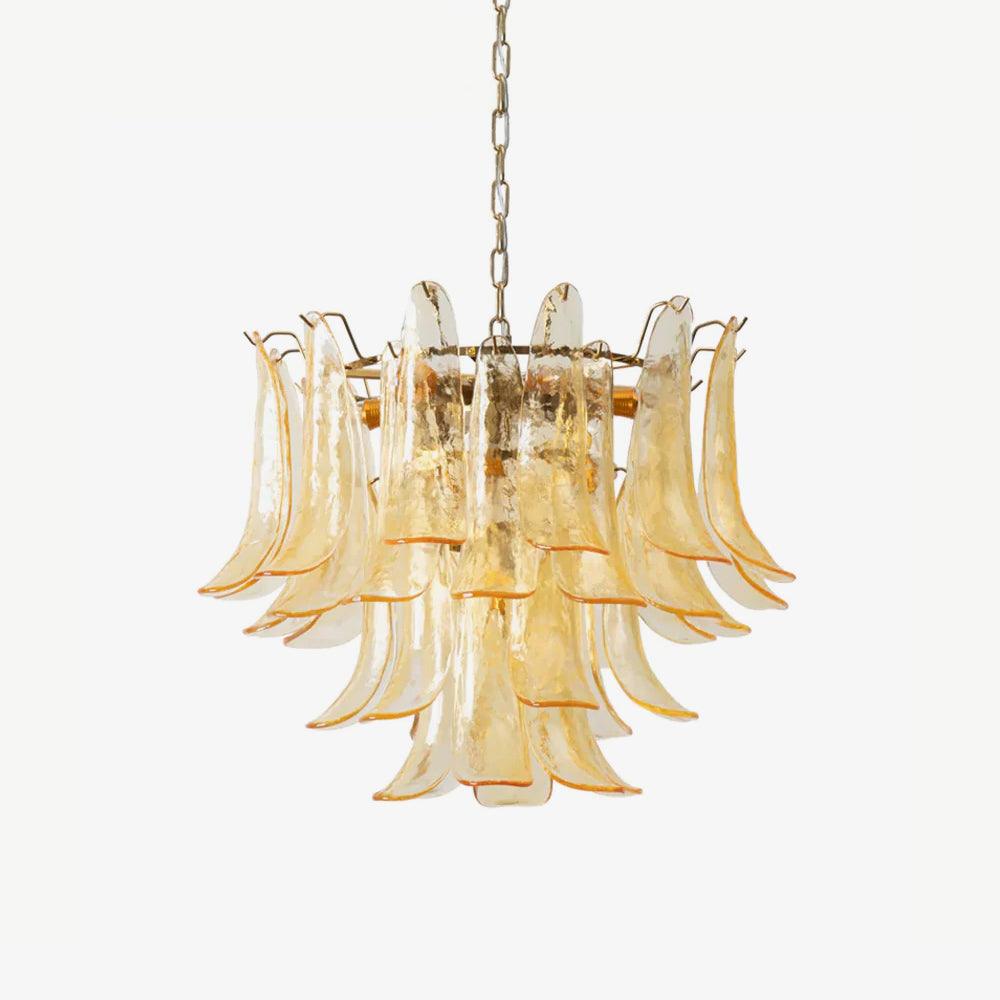 Glass Leaf Cascade Chandelier