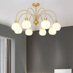 Lustre de vidro em formato de abóbora dourada