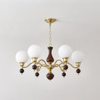 Globe Orb Wood Chandelier