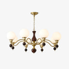 Globe Orb Wood Chandelier