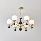 Globe Orb Wood Chandelier