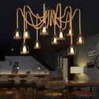 Hemp Rope Scattered Flower Chandelier