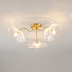 Lotus Leaf Glass Ceiling Lamp