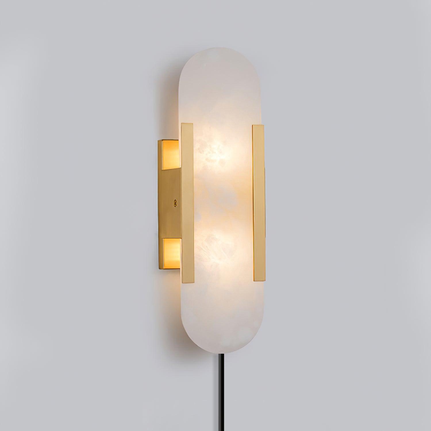 Melange Elongated Alabaster Plug-in Wall Lamp