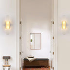 Melange Elongated Alabaster Plug-in Wall Lamp