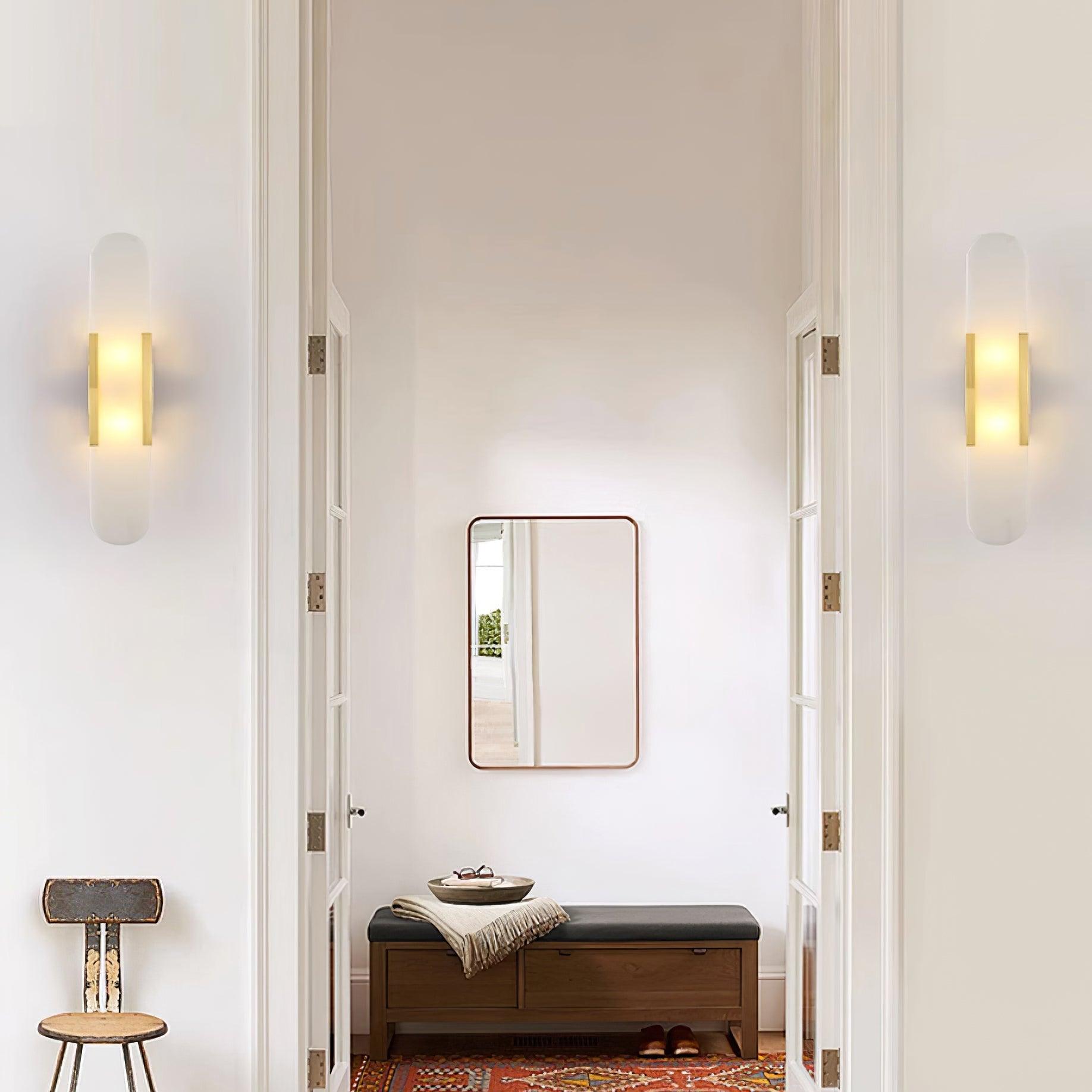 Melange Elongated Alabaster Plug-in Wall Lamp