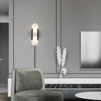 Melange Elongated Alabaster Plug-in Wall Lamp