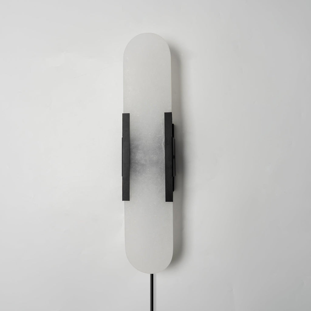 Melange Elongated Alabaster Plug-in Wall Lamp