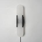 Melange Elongated Alabaster Plug-in Wall Lamp