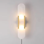 Melange Elongated Alabaster Plug-in Wall Lamp