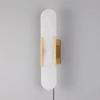 Melange Elongated Alabaster Plug-in Wall Lamp