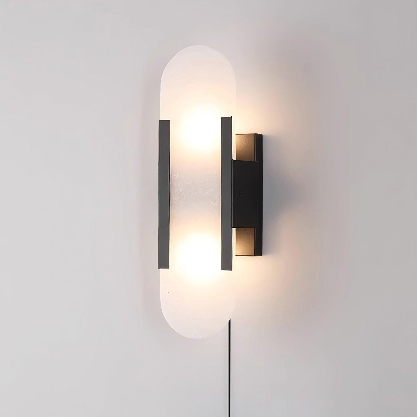 Melange Elongated Alabaster Plug-in Wall Lamp
