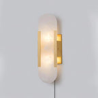 Melange Elongated Alabaster Plug-in Wall Lamp
