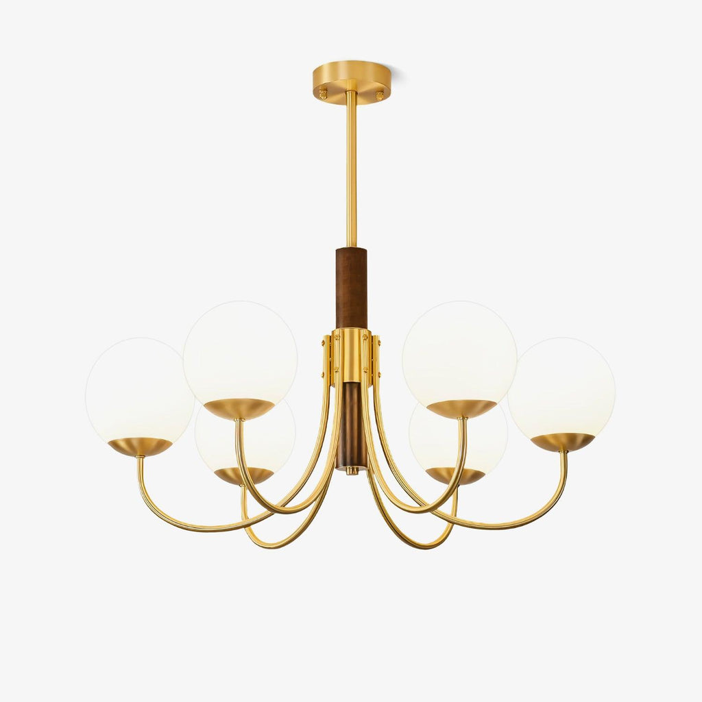 Midas Touch Walnut Sphere Chandelier