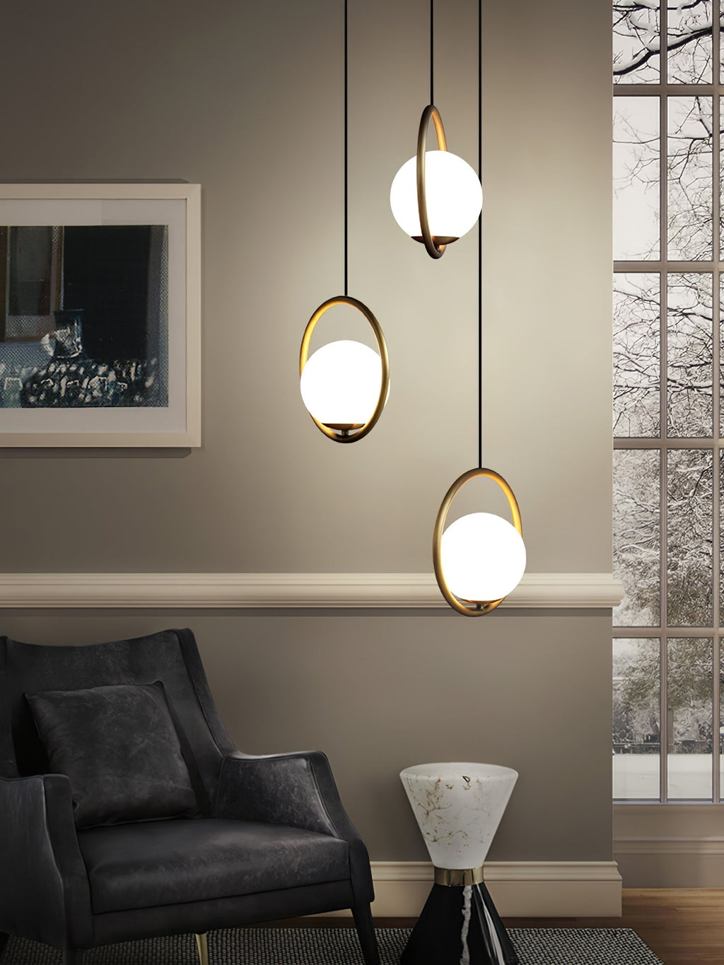 Mila Brass Pendant Swag Light