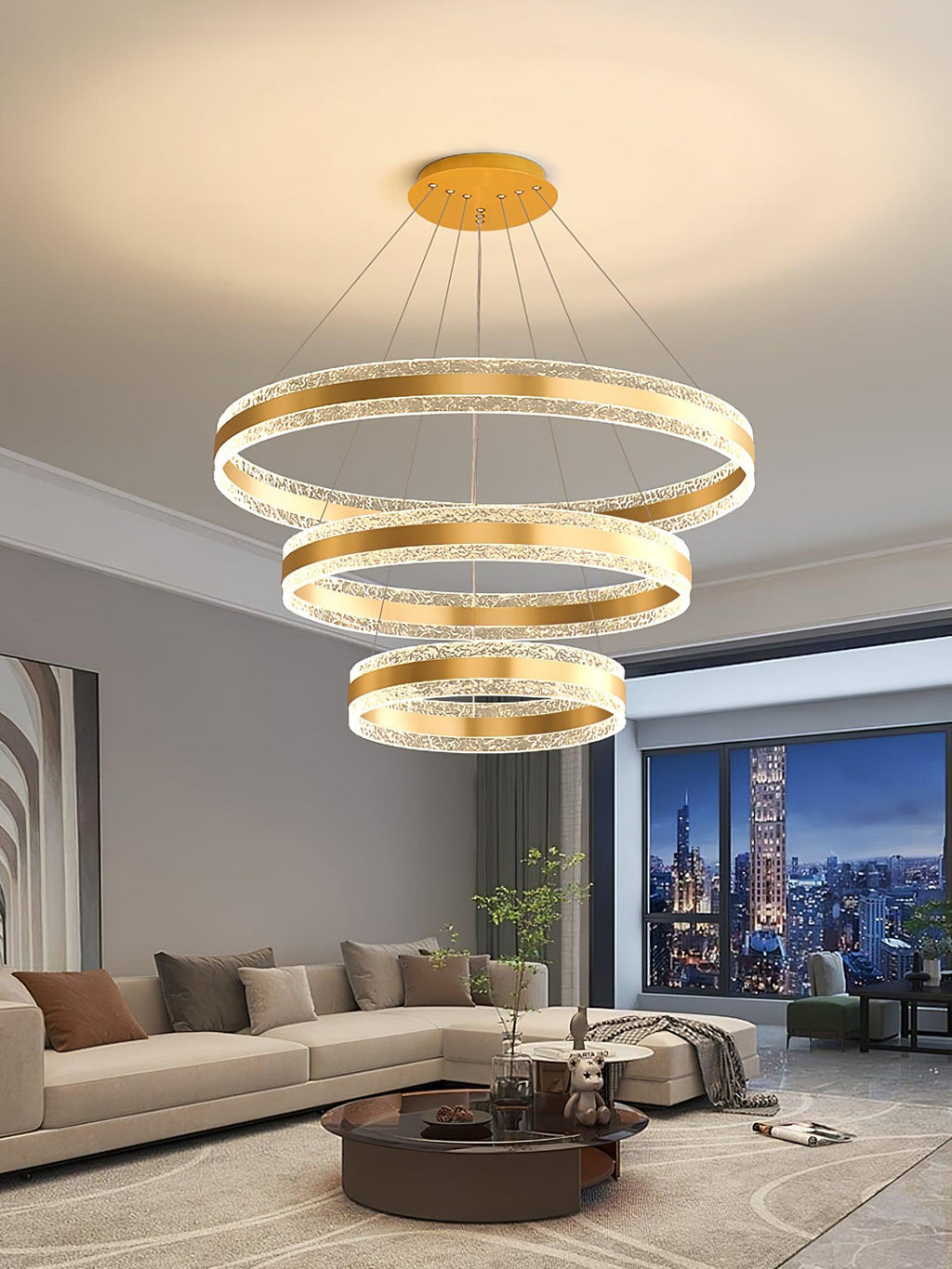 Lámpara de araña LED circular moderna