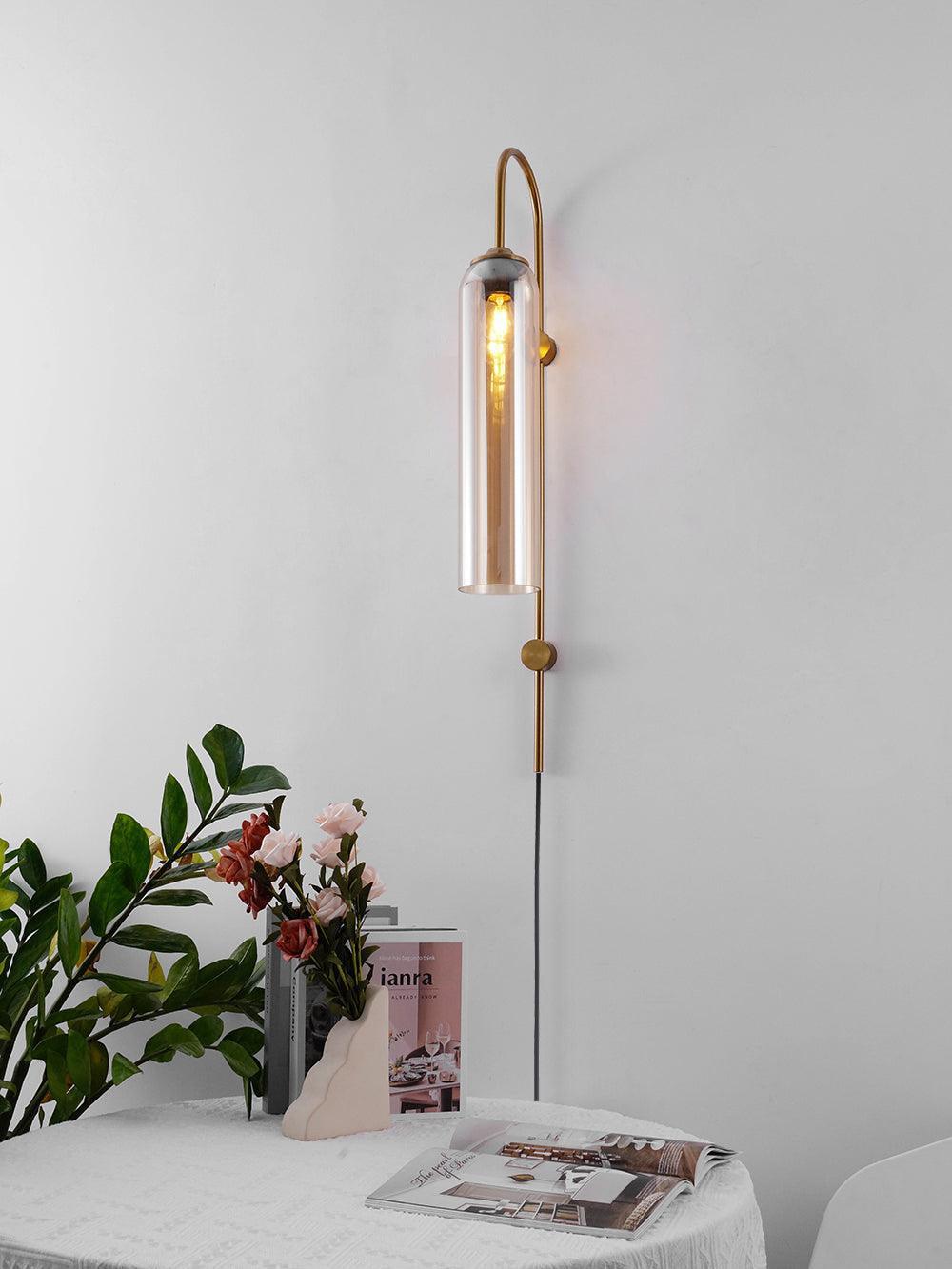 Modern Glass Plug-In Wall Lamp