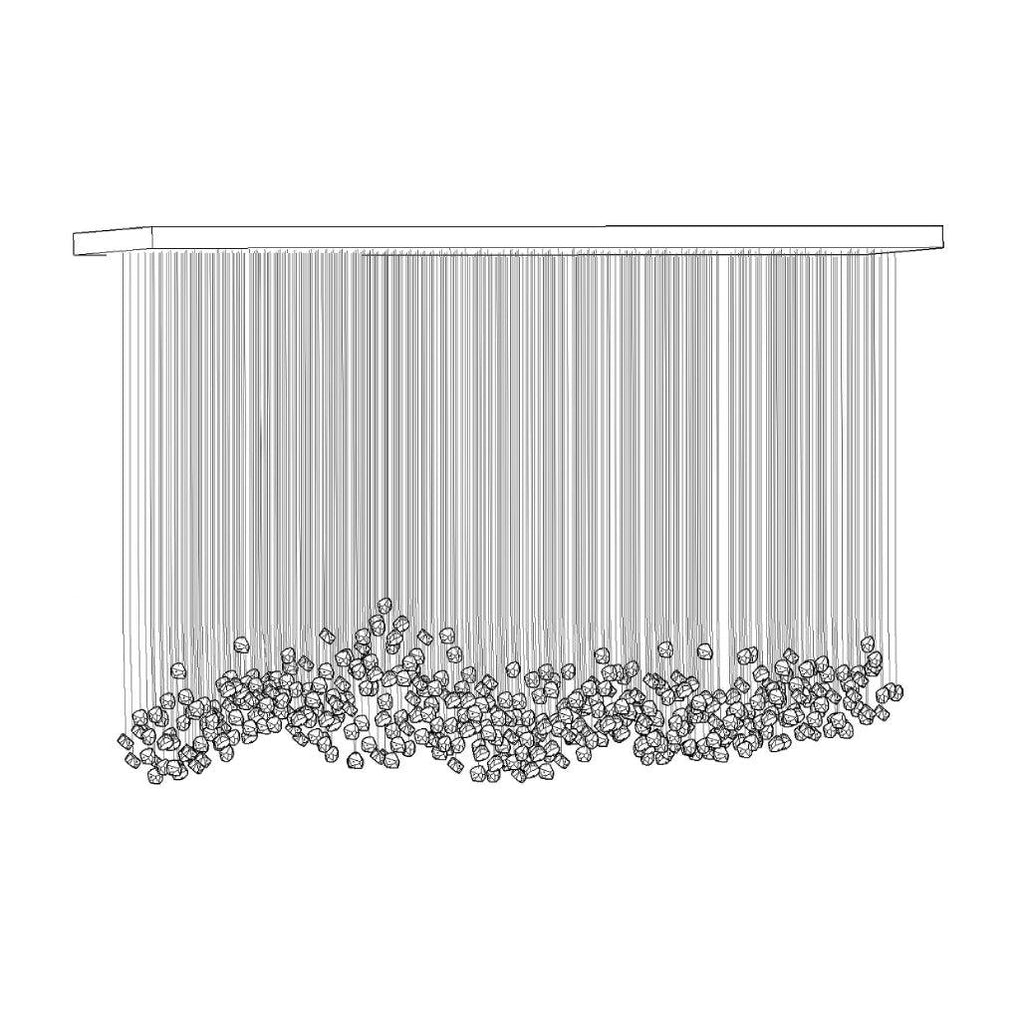 Lustre de pedra de cristal multicolorido