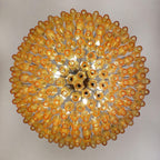 Lustre de vidro âmbar em losango de Murano