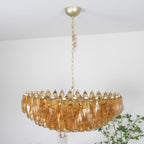 Lustre de vidro âmbar em losango de Murano