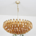 Lustre de vidro âmbar em losango de Murano