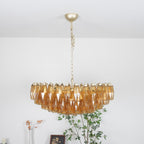 Lustre de vidro âmbar em losango de Murano