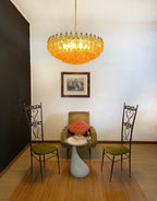 Lustre de vidro âmbar em losango de Murano