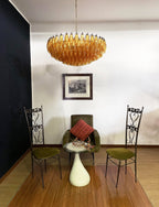Lustre de vidro âmbar em losango de Murano