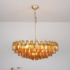 Lustre de vidro âmbar em losango de Murano
