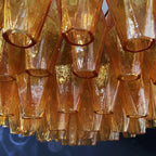 Lustre de vidro âmbar em losango de Murano