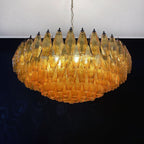 Lustre de vidro âmbar em losango de Murano