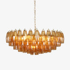 Lustre de vidro âmbar em losango de Murano